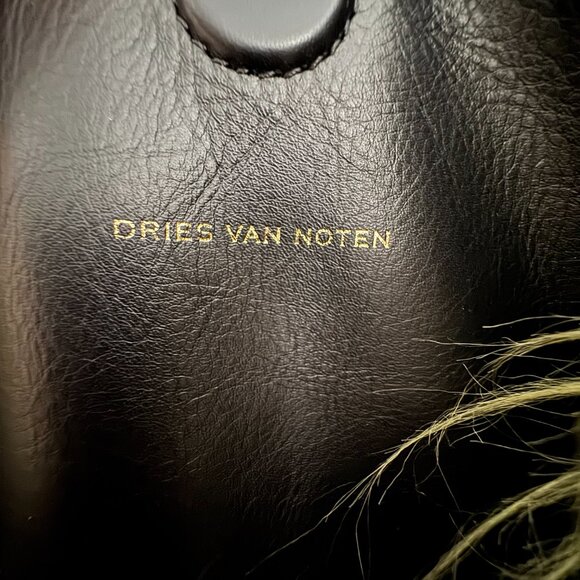 Dries Van Noten Fuzzy Tote Bag in Green - Picture 10 of 16
